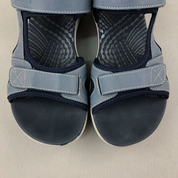 Clarks Women's Size 7M Cloudsteppers Mira Bay Denim Blue Strappy Sandals - Picture 5 of 15